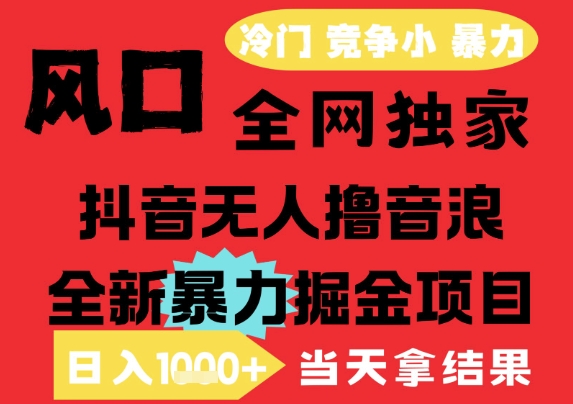 25年6月高爆抖音无人直播最新撸音浪掘金项目，解放双手小白可做，无脑日入1k+，门槛低【揭秘】-轻创终点站