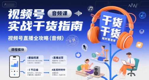 视频号实战干货指南，视频号直播全攻略(音频)-轻创终点站