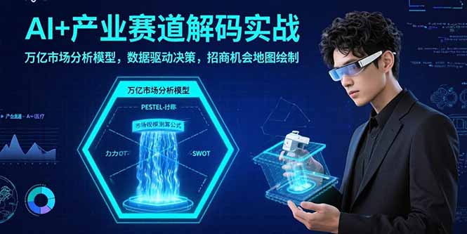 AI+产业赛道解码实战：万亿市场分析模型，数据驱动决策，招商机会地图绘制-轻创终点站