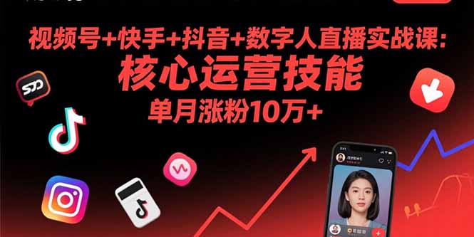 视频号+快手+抖音+数字人直播实战课(9月-轻创终点站