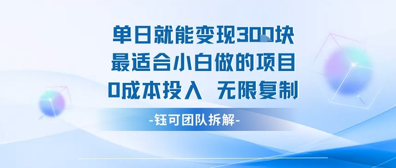 单日就能变现3张最适合小白做的项目0成本投入 无限复制-轻创终点站