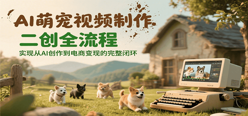 AI萌宠视频制作二创全流程，实现从AI创作到电商变现的完整闭环-轻创终点站