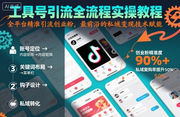 工具号引流全流程保姆级实操教程,全平台精准引流创业粉,最前沿的私域变现技术赋能-轻创终点站
