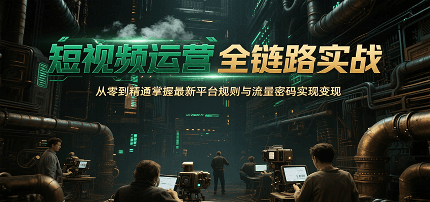 短视频运营全链路实战，从零到精通掌握最新平台规则与流量密码实现变现-轻创终点站