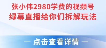 张小伟2980付费额视频号绿幕直播给你们拆解玩法-轻创终点站