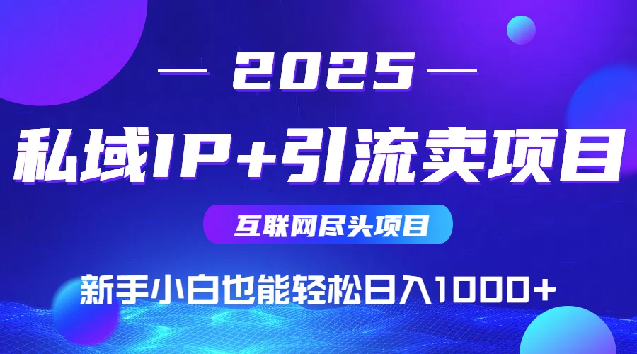 2025网创尽头项目，私域IP+引流，新手小白也能在家日入1000+-轻创终点站