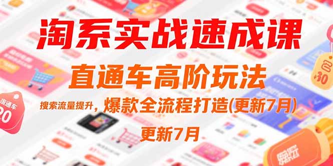 淘系实战速成课，直通车高阶玩法，搜索流量提升，爆款全流程打造(更新7月-轻创终点站