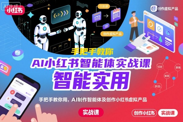 AI小红书智能体实战课，手把手教你用AI制作智能体及创作小红书虚拟产品，提效+内容商业化-轻创终点站