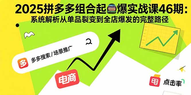 2025拼多多组合起爆实战课46期：系统解析从单品裂变到全店爆发的完整路径-轻创终点站