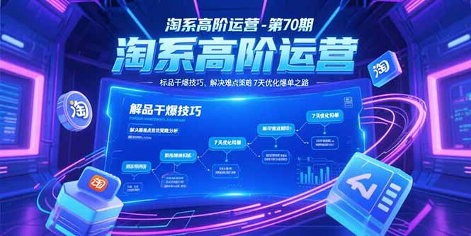 淘系高阶运营-第70期，标品干爆技巧，解决难点策略，大佬操盘方法-轻创终点站