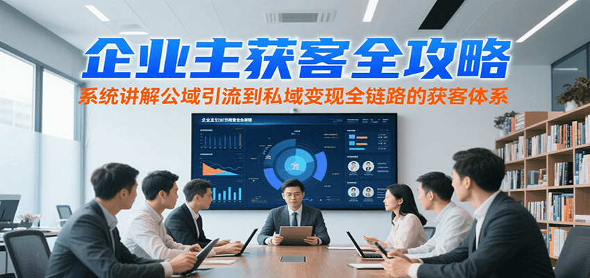 企业主获客全攻略，系统讲解公域引流到私域变现全链路的获客体系-轻创终点站