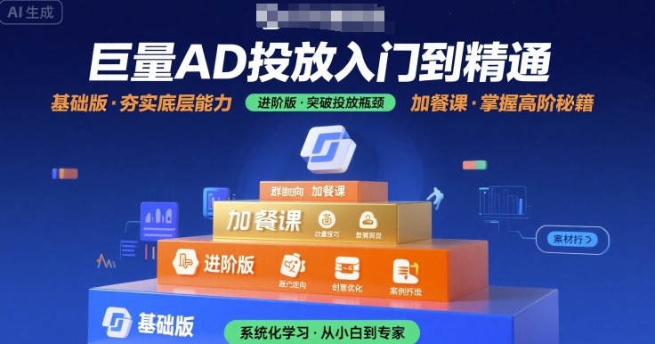 巨量AD投放入门到精通，基础版+进阶版+加餐课-轻创终点站