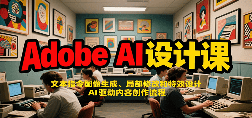 Adobe AI设计课：文本指令图像生成、局部修改和特效设计，AI驱动内容创作流程-轻创终点站