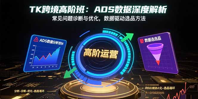 TK跨境高阶班：ADS数据深度解析，常见问题诊断与优化，数据驱动选品方法-轻创终点站