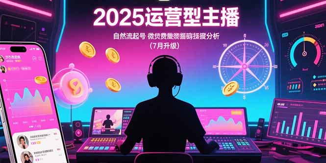 2025运营型主播：自然流起号，微付费投放技巧，罗盘数据深度解析(7月更新-轻创终点站