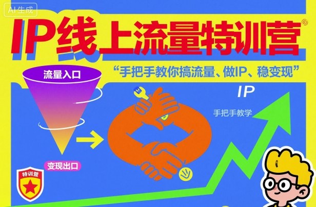 IP线上流量特训营,手把手教你搞流量、做IP、稳变现-轻创终点站