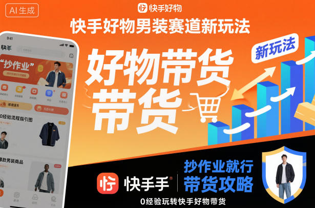 快手好物男装赛道新玩法，抄作业就行，0经验玩转快手好物带货-轻创终点站