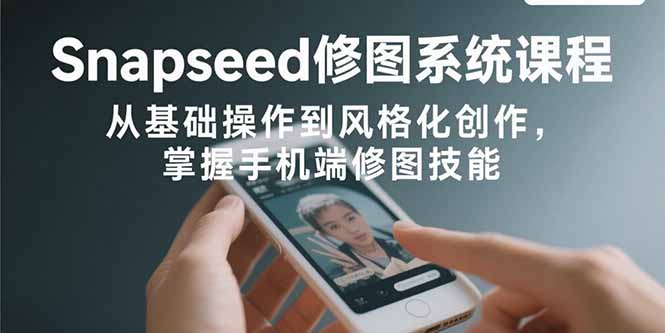 Snapseed修图系统课程：从基础操作到风格化创作，掌握手机端修图技能-轻创终点站