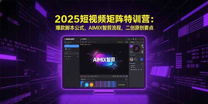 2025短视频矩阵特训营：爆款脚本公式，AIMIX智剪流程，二创原创要点-轻创终点站
