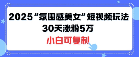 不露脸也能火！2025“氛围感美女”短视频玩法，30天涨粉5W小白可复制-轻创终点站