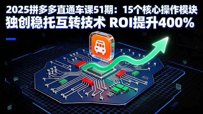 2025拼多多直通车课51期：15个核心操作模块 独创稳托互转技术 ROI提升400%-轻创终点站