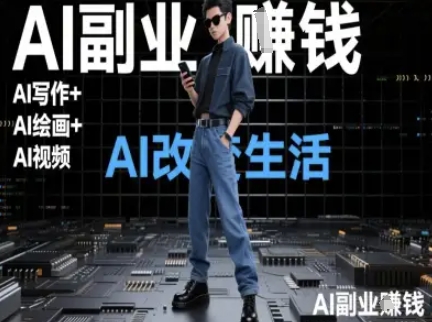 AI改变生活(Ai写作+AI绘画+Ai视频)，AI副业挣钱-轻创终点站