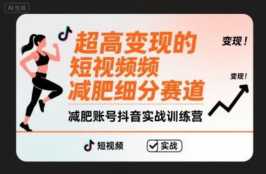超高变现的短视频减肥细分赛道，减肥账号抖音实战训练营-轻创终点站