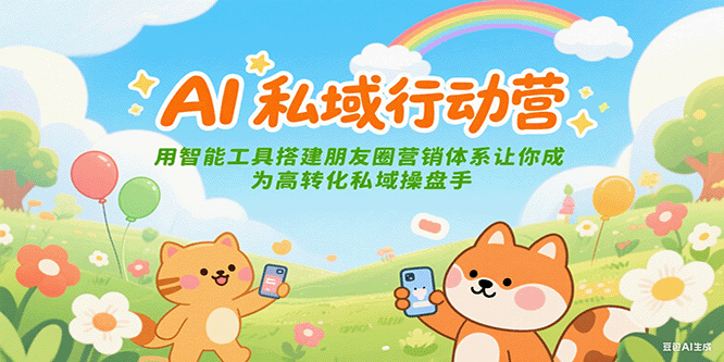 AI私域行动营：用智能工具搭建朋友圈营销体系让你成为高转化私域操盘手-轻创终点站