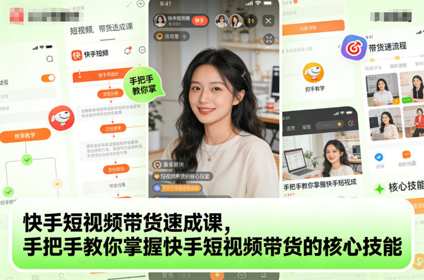 快手短视频带货速成课，手把手教你掌握快手短视频带货的核心技能-轻创终点站