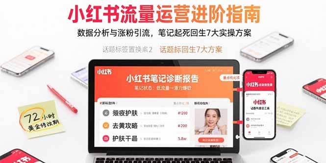 小红书流量运营进阶指南，数据分析与涨粉引流，笔记起死回生7大实操方案-轻创终点站