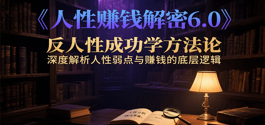 人性赚钱解密6.0，反人性成功学方法论，深度解析人性弱点与赚钱的底层逻辑-轻创终点站