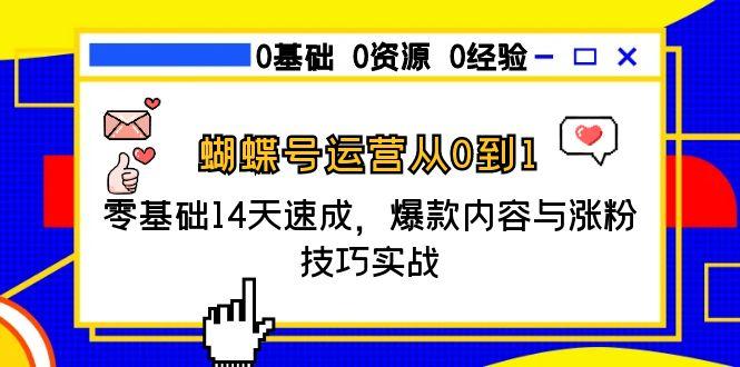 蝴蝶号运营从0到1，零基础14天速成，爆款内容与涨粉技巧实战-轻创终点站