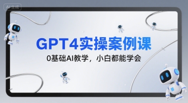 GPT4实操案例课，0基础AI教学，小白都能学会-轻创终点站