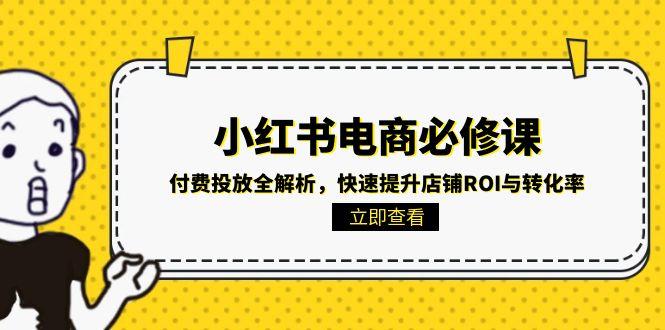 小红书电商必修课：付费投放全解析，快速提升店铺ROI与转化率-轻创终点站