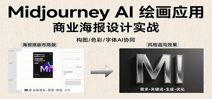 Midjourney AI绘画应用，关键词指令解析、漫画头像制作、海报设计、3D人物生成等-轻创终点站