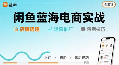 闲鱼蓝海电商实战，店铺搭建运营售后全流程-轻创终点站