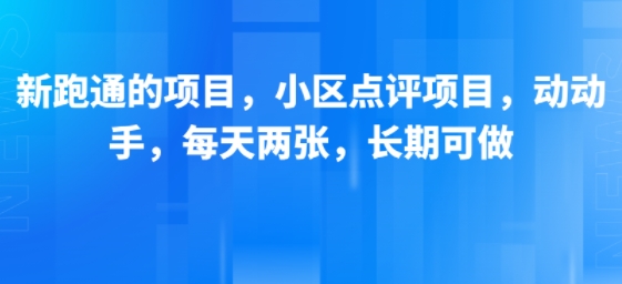 新跑通的项目，小区点评项目，动动手，每天两张，长期可做-轻创终点站