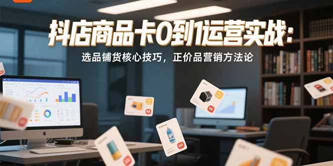抖店商品卡0到1运营实战：选品铺货核心技巧，正价品营销方法论-轻创终点站