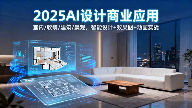 2025AI设计商业应用：室内/软装/建筑/景观，智能设计+效果图+动画实战-轻创终点站