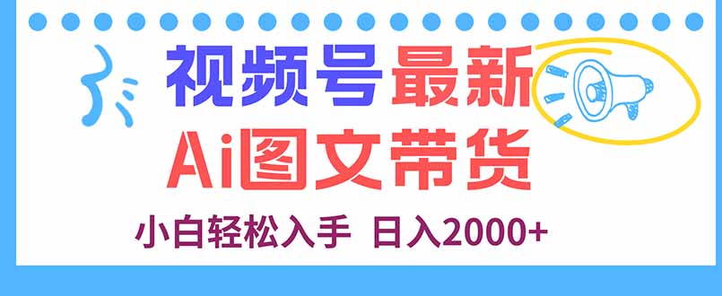 视频号最新AI图文带货，每天几分钟，小白轻松入手，日入2000+-轻创终点站