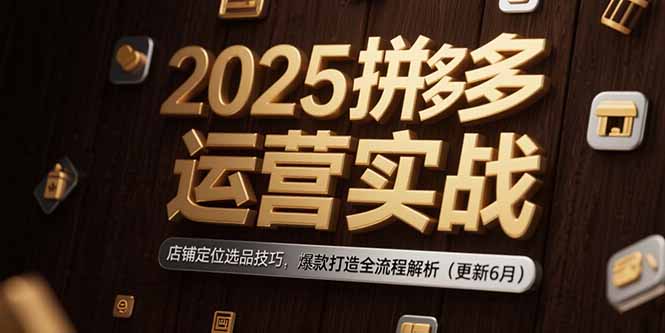 2025拼多多运营实战：店铺定位选品技巧，爆款打造全流程解析(更新6月-轻创终点站