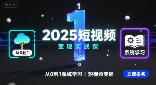 2025短视频变现实战课，从0到1系统学习短视频变现-轻创终点站
