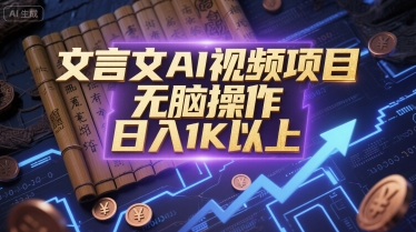 文言文AI视频项目，无脑操作，日入1K以上-轻创终点站