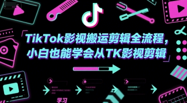 TikTok影视搬运剪辑全流程，小白也能学会从TK影视剪辑-轻创终点站