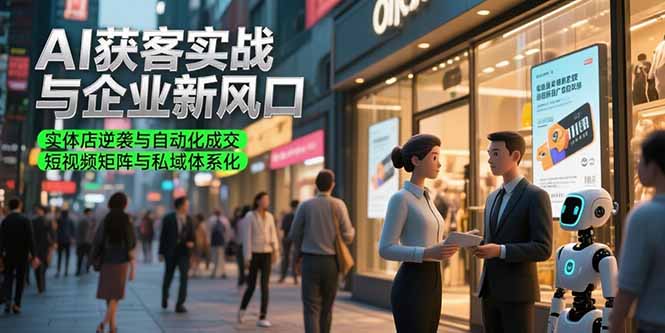 AI获客实战与企业新风口，实体店逆袭与自动化成交 短视频矩阵与私域体系化-轻创终点站