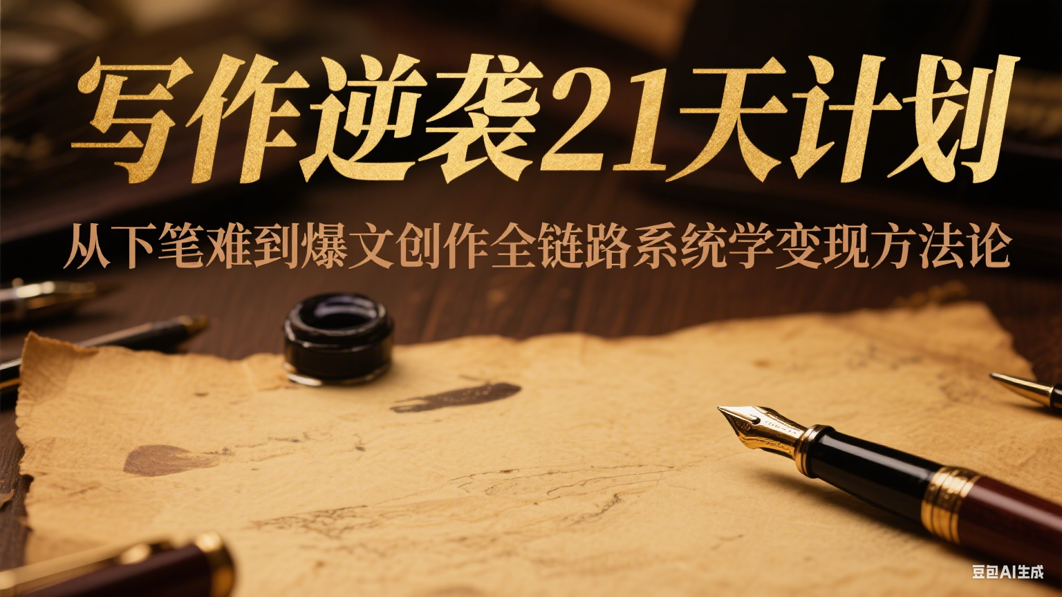 写作逆袭21天计划：从下笔难到爆文创作全链路系统学变现方法论-轻创终点站