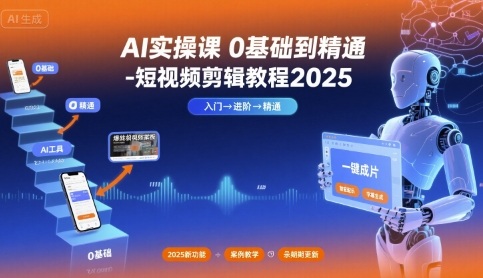 AI实操课0基础到精通-短视频剪辑教程2025-轻创终点站
