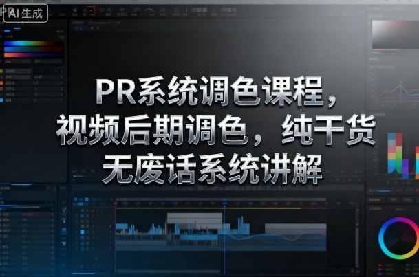 PR系统调色课程，视频后期调色，纯干货无废话系统讲解-轻创终点站