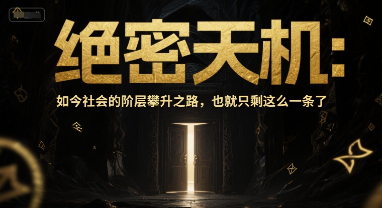 付费文章：绝密天机：如今社会的阶层攀升之路，也就只剩这么一条了-轻创终点站