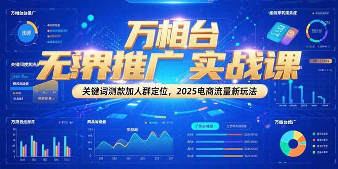 万相台无界推广实战课，关键词测款加人群定位，2025电商流量新玩法-轻创终点站